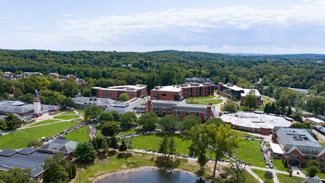 Aerial view of the Mount Carmel Campus with the South Quad built