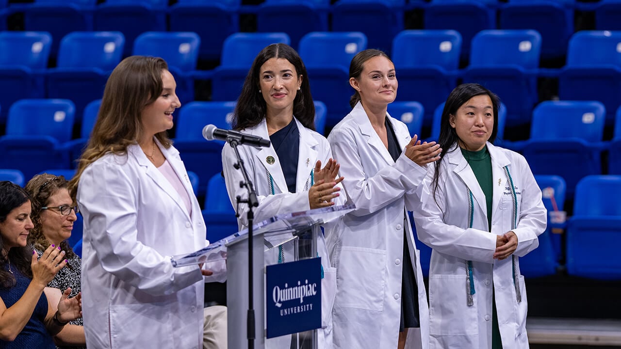 Student speakers on stage