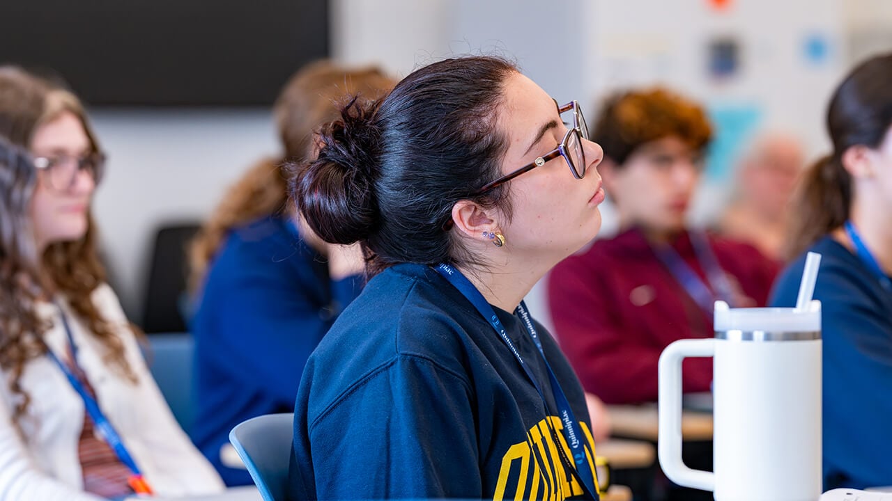 Student engaged in lecture