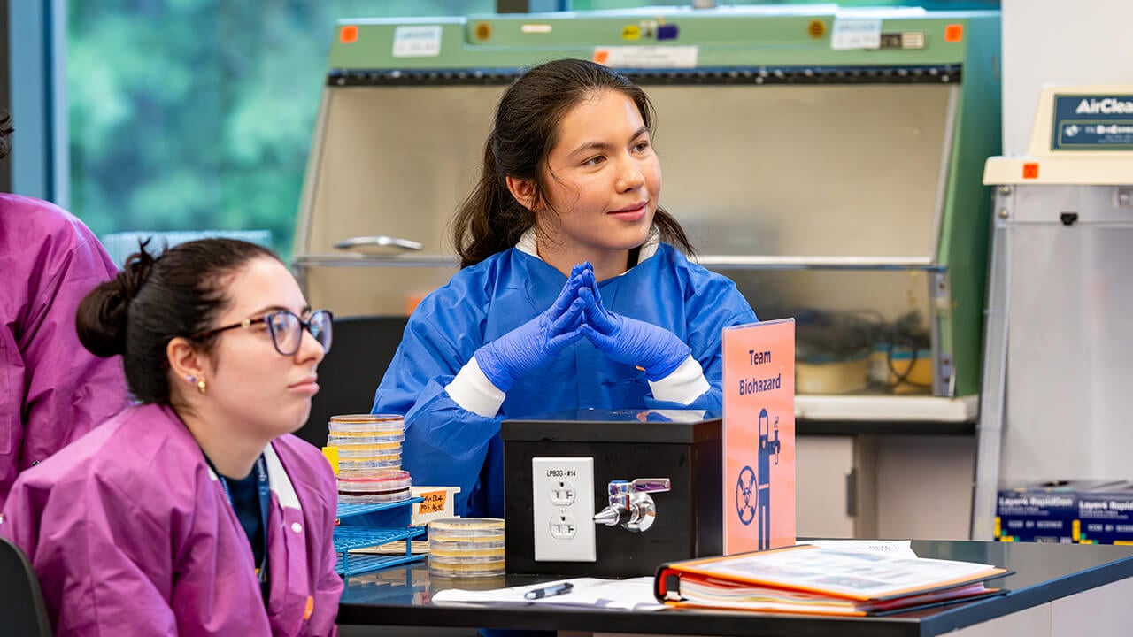 Student engaged in lab session