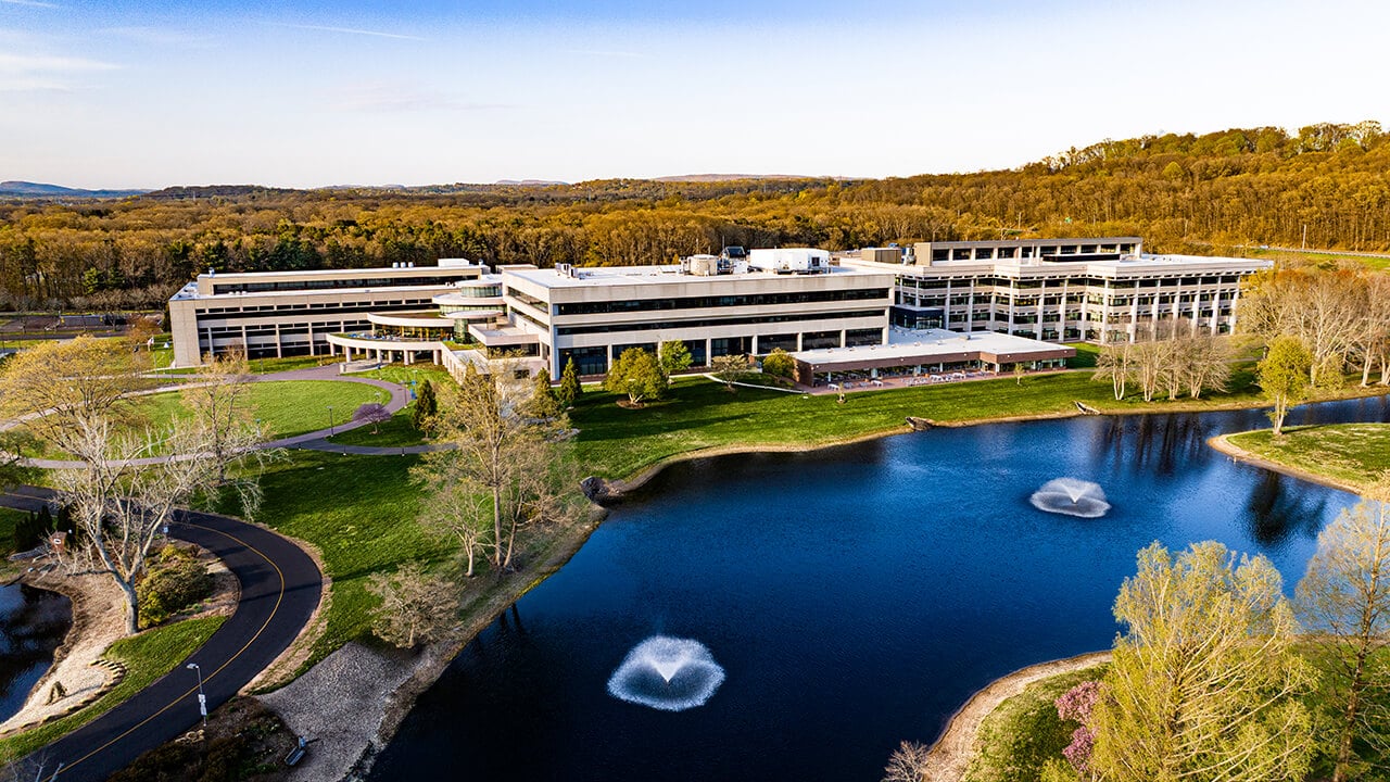 A drone's view of Quinnipiac's North Haven Campus.