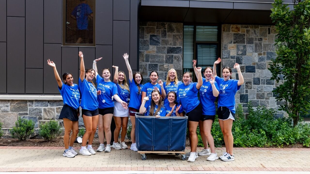 Move-in crew poses for a photo