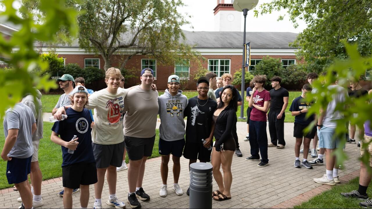 New students pose together