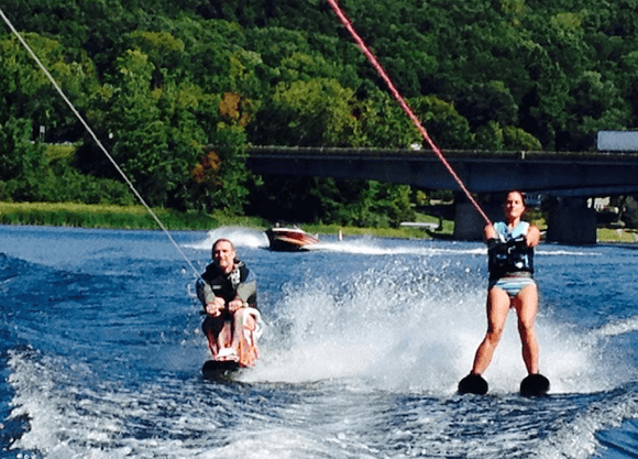 Students water-skiing