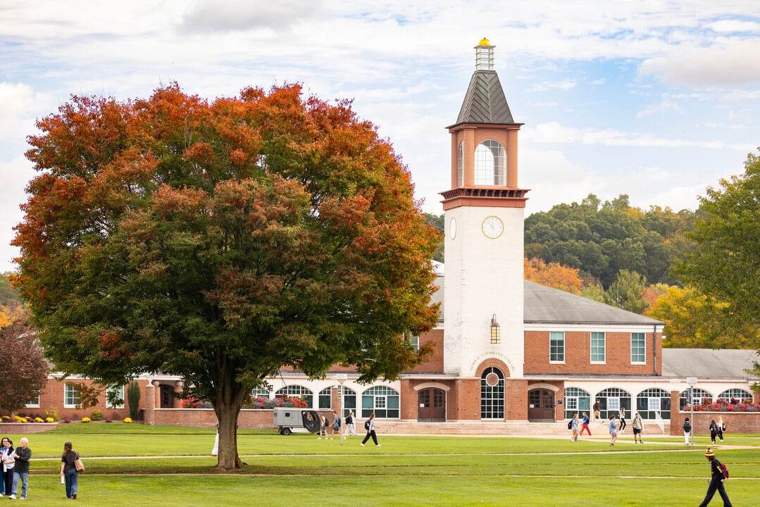 Arnold Bernhard Library during the fall